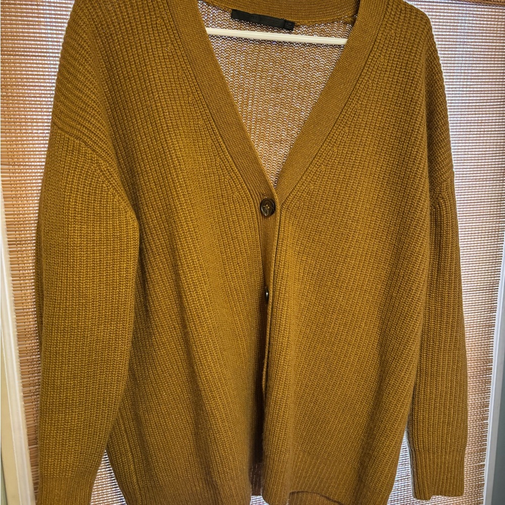 Jenni Kayne Mustard Ribbed Knit Sweater